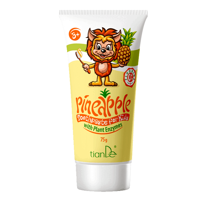 Kinderzahnpasta Ananas mit pflanzlichen Enzymen