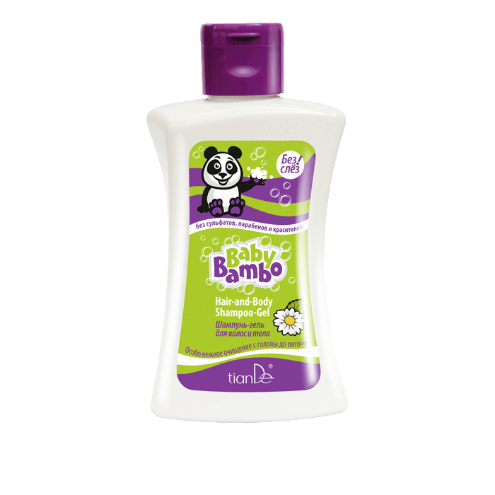 Baby Bambo Shampoo- Gel für Kinder zum Waschen von Haaren und Körper