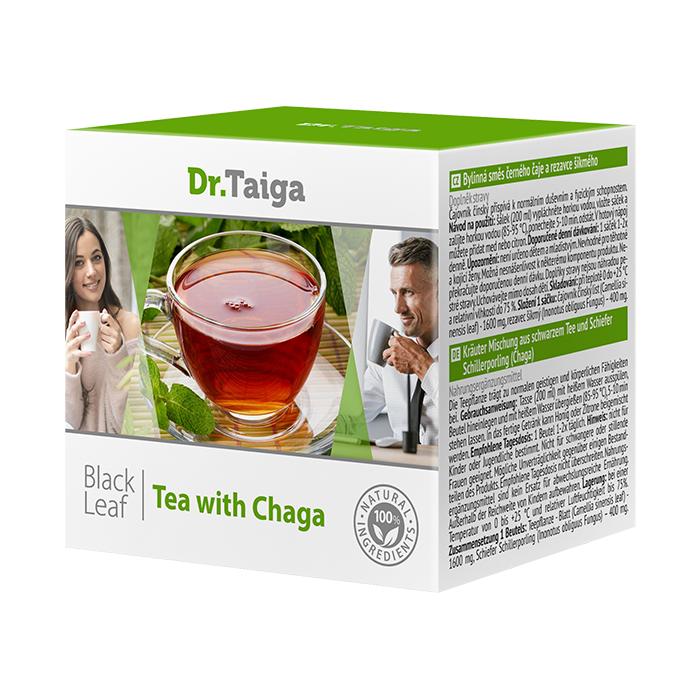 Kräuter Mischung aus schwarzem Tee und Schiefer Schillerporling (Chaga)